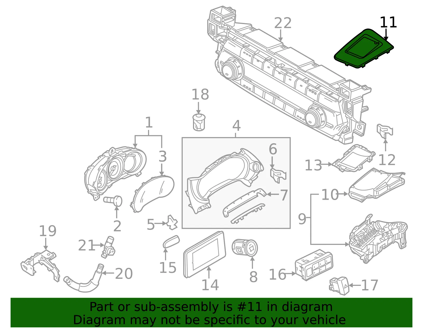 Instrument Panel Bezel - Mazda (tk5255423a02) - view 2