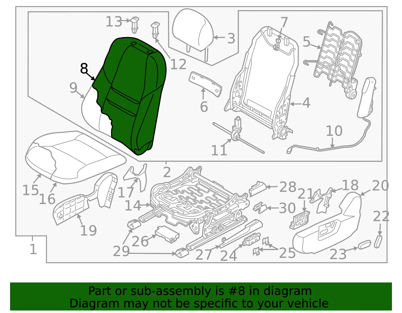 Seat Back Cushion Cover - Mazda (tk7988181b2a) - view 2