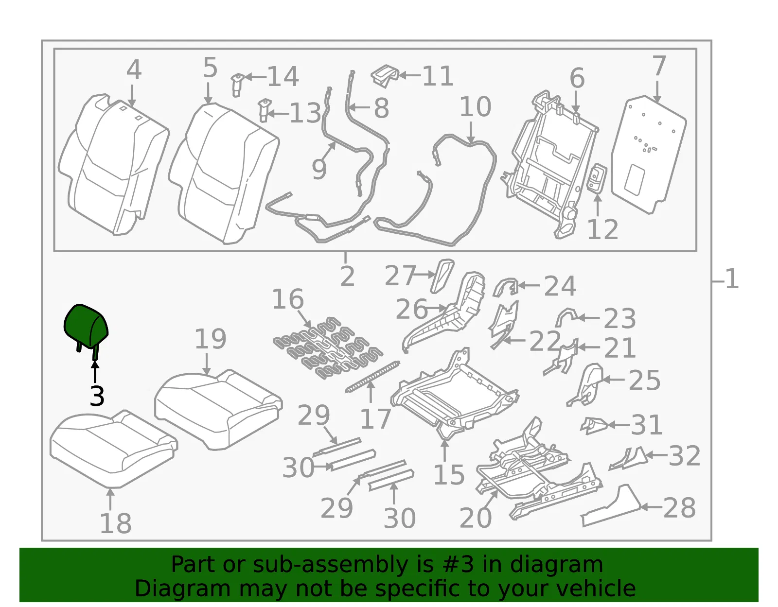 Headrest, Outer - Mazda (tk798824002) - view 2