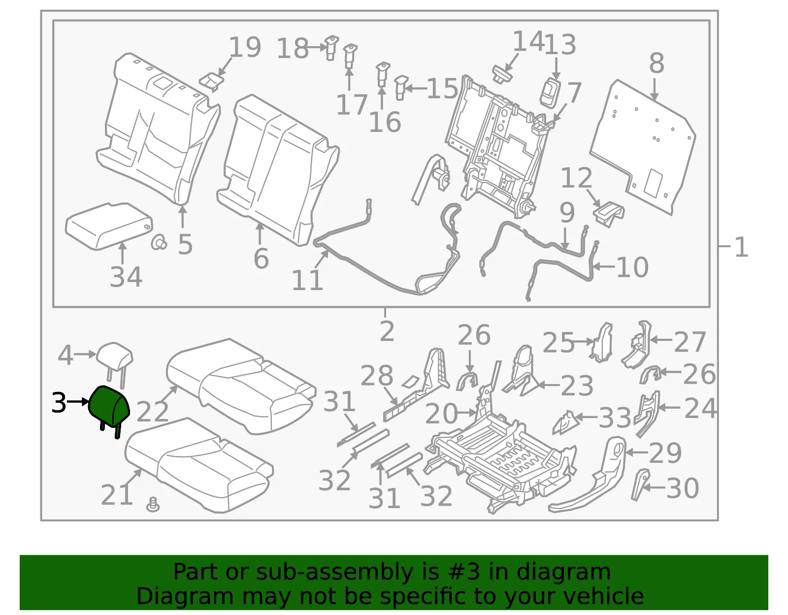 Headrest, Outer - Mazda (tk798824005) - view 2