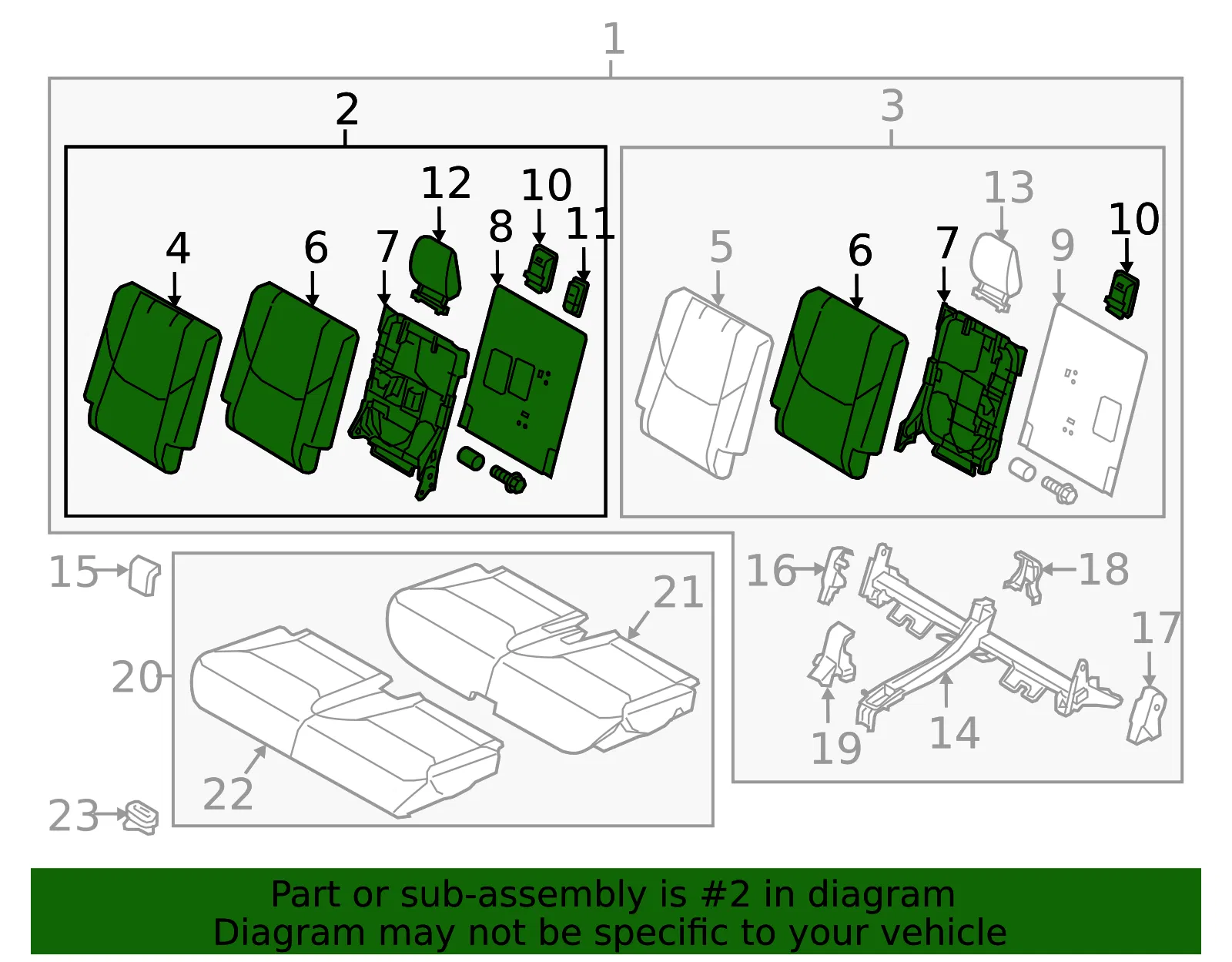 Seat Back Assembly - Mazda (tk7988330c2b) - view 2