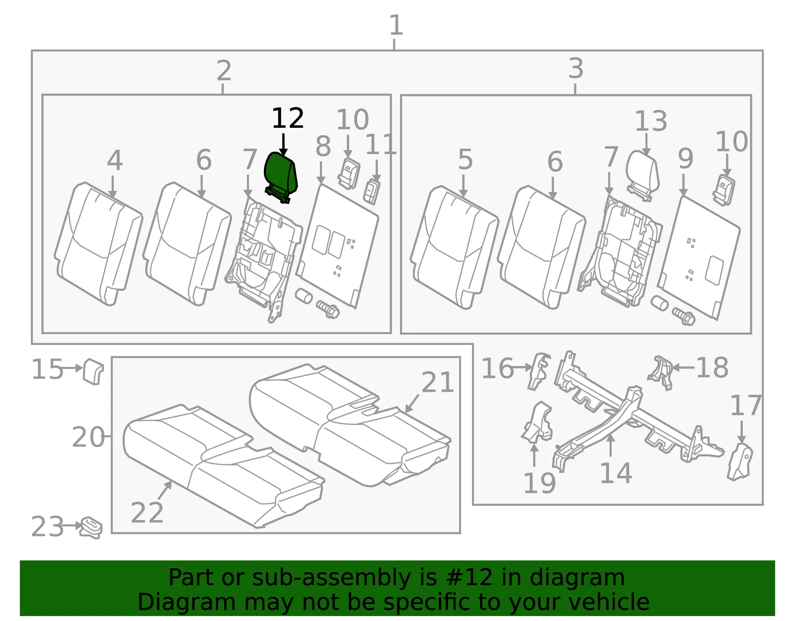 Headrest - Mazda (tk7988340b05) - view 2