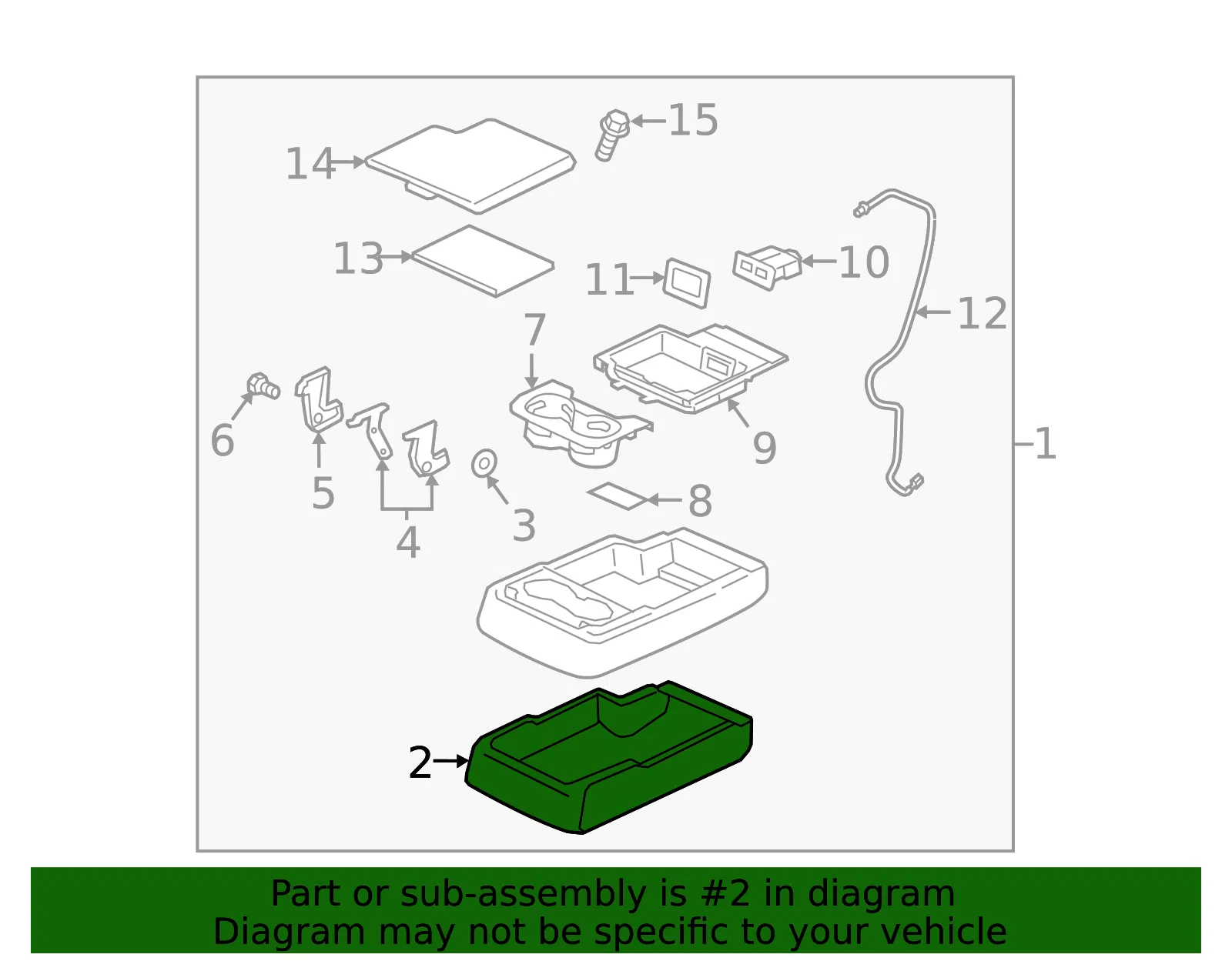 Armrest Base - Mazda (tk79883b102) - view 2