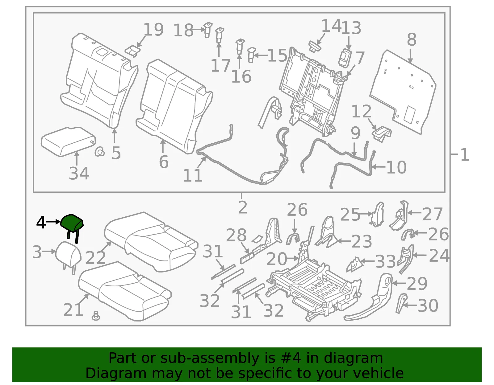 Headrest, Center - Mazda (tk818829015) - view 2