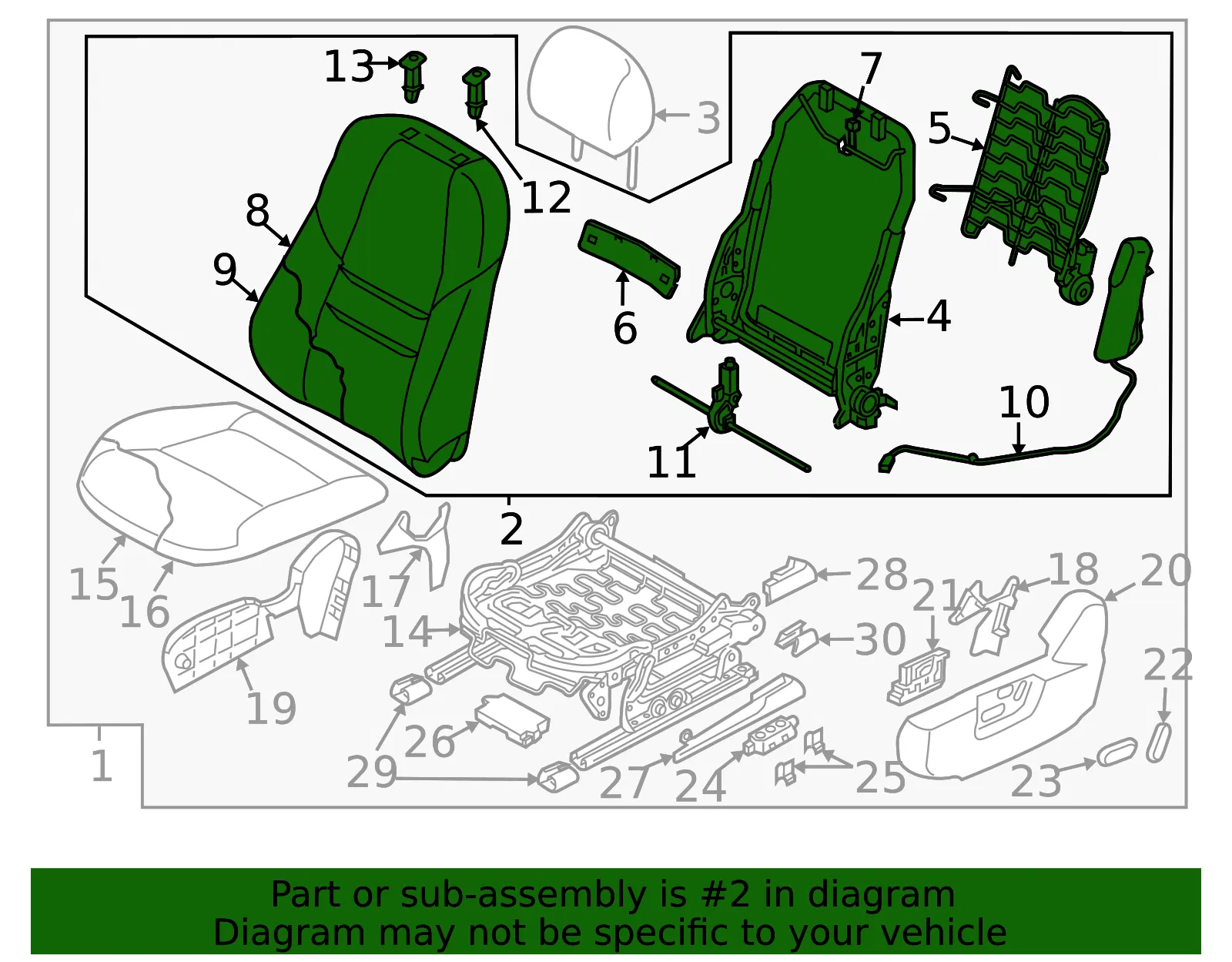 Seat Back Assembly - Mazda (tm538818002) - view 2