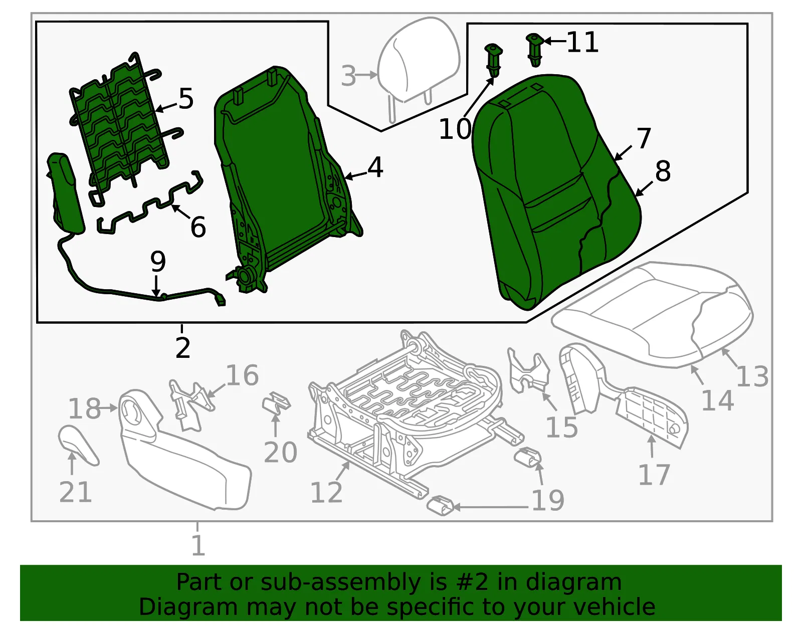 Seat Back Assembly - Mazda (tn398813002) - view 2