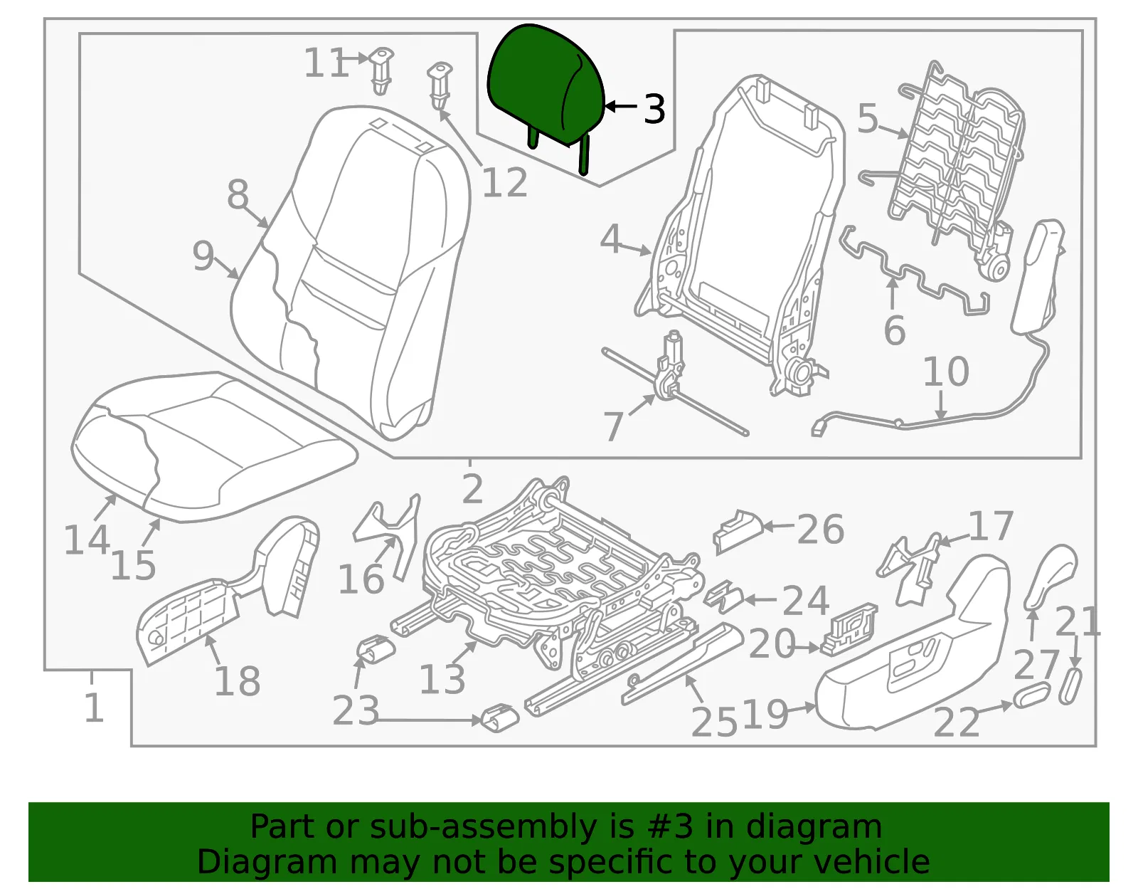 Headrest - Mazda (tn398814002) - view 2