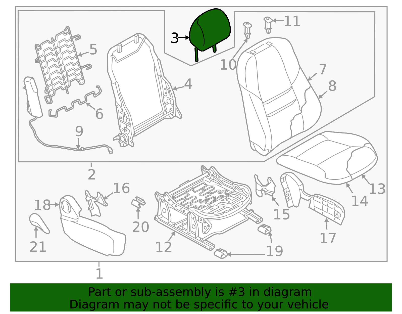 Headrest - Mazda (tn39881402a) - view 2