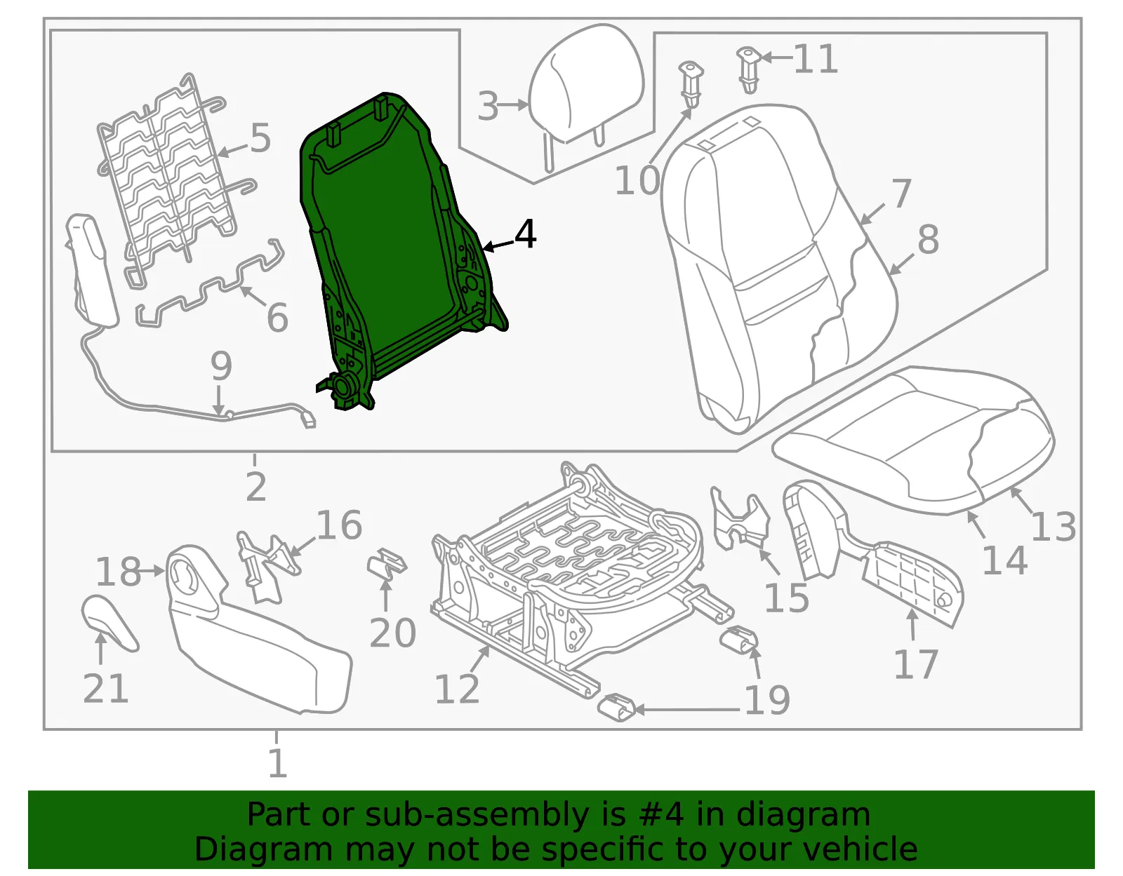 Seat Back Frame - Mazda (tn398863x) - view 2