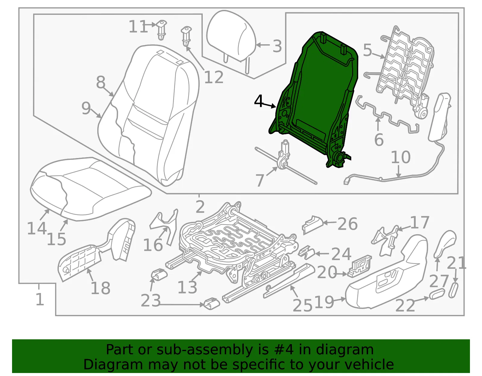 Seat Back Frame - Mazda (tn398868x) - view 2