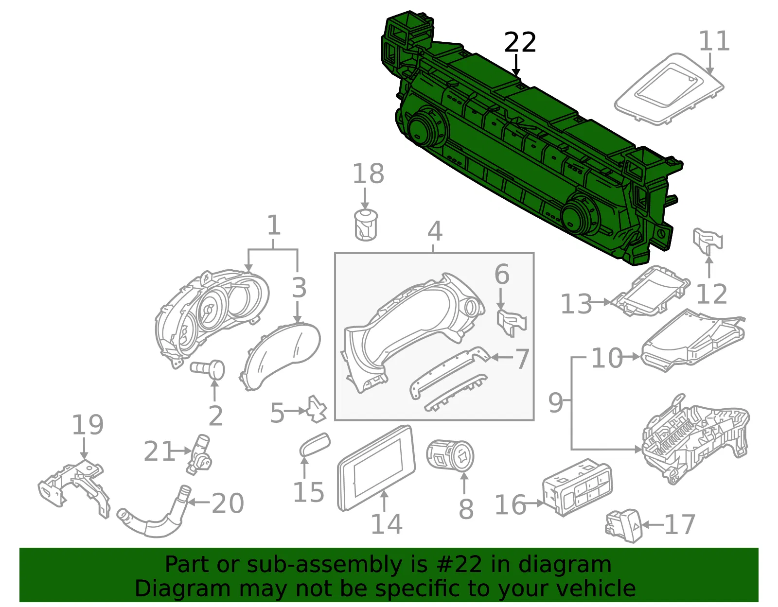 Dash Control Unit - Mazda (tn4061190c) - view 2