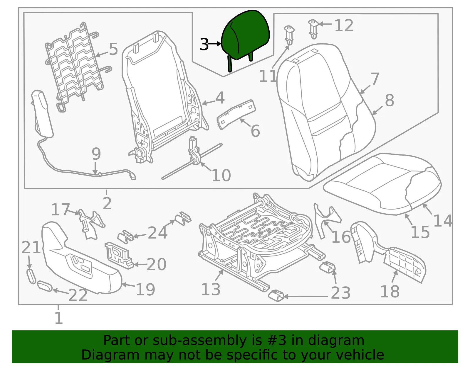 Headrest - Mazda (tn618814002) - view 2