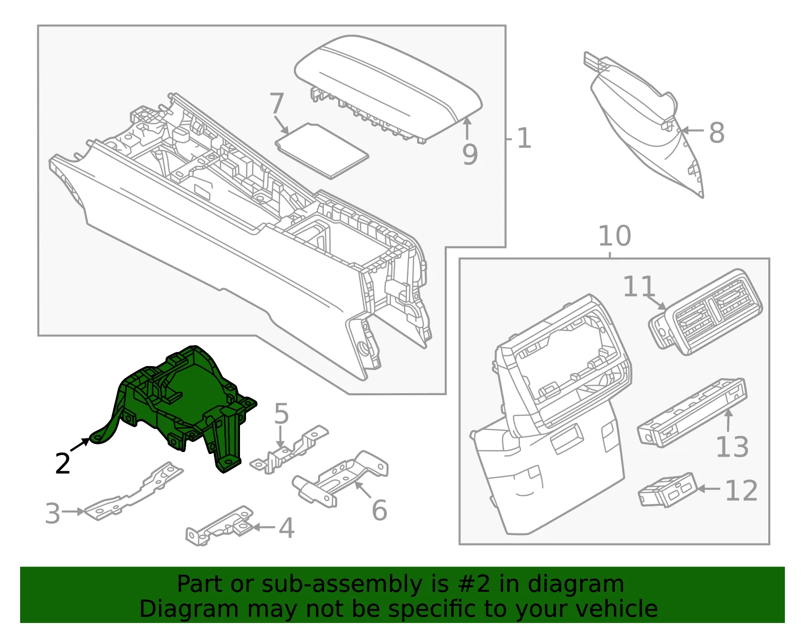 Console Bracket - Mazda (va406433x) - view 2