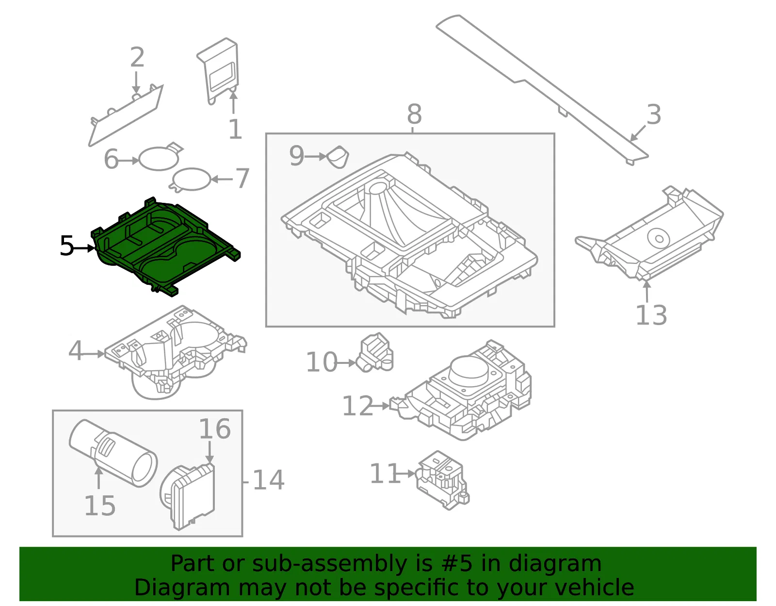 Console Cup Holder Bezel - Mazda (va4064449b) - view 2