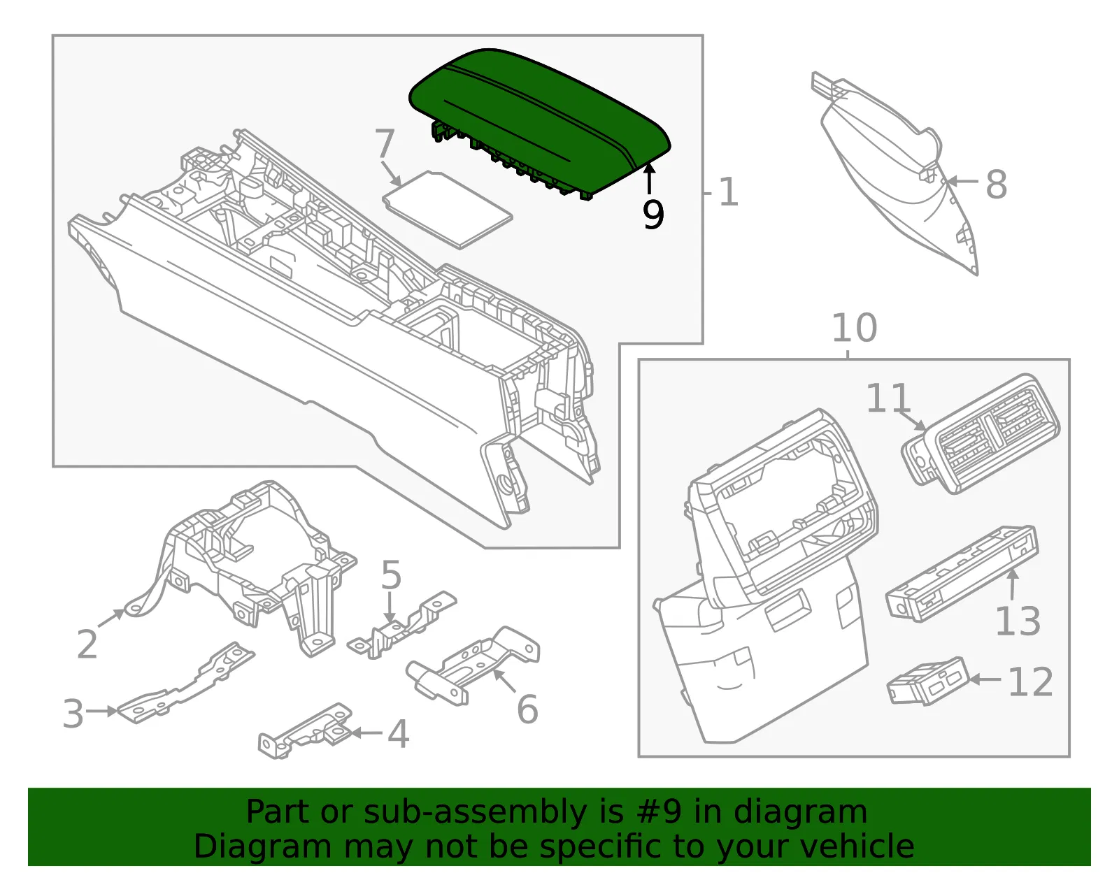 Armrest Assembly - Mazda (va4064450c4b) - view 2