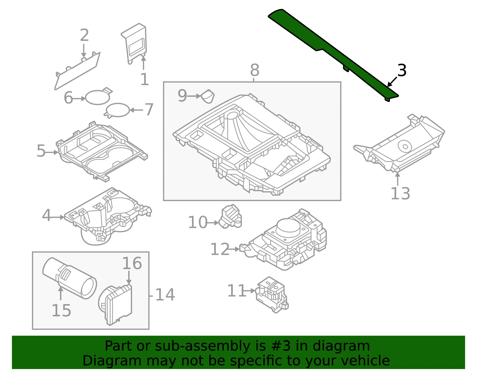Console Trim Panel - Mazda (va406447xa02) - view 2
