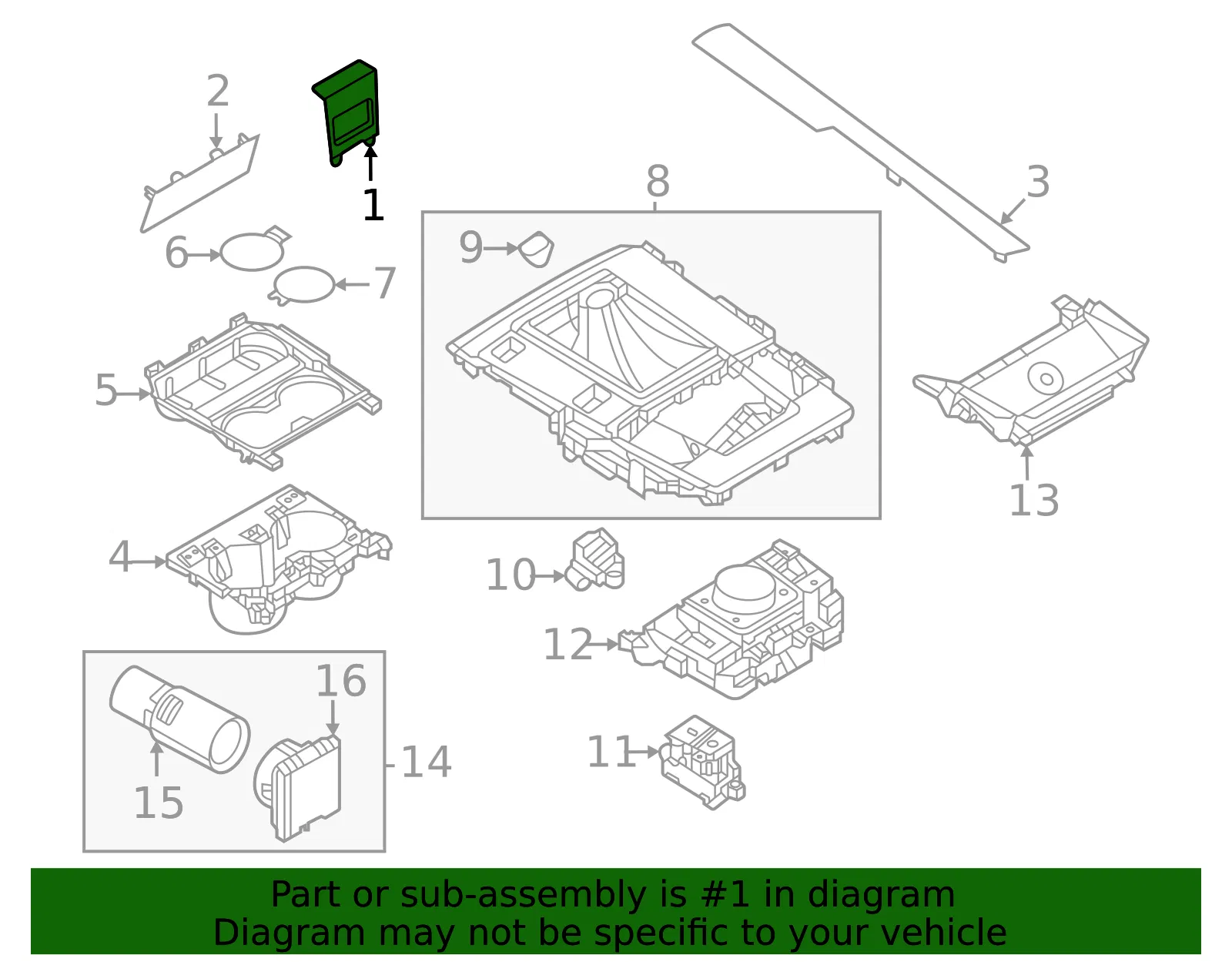 Console Trim Panel - Mazda (va40644a1a) - view 2