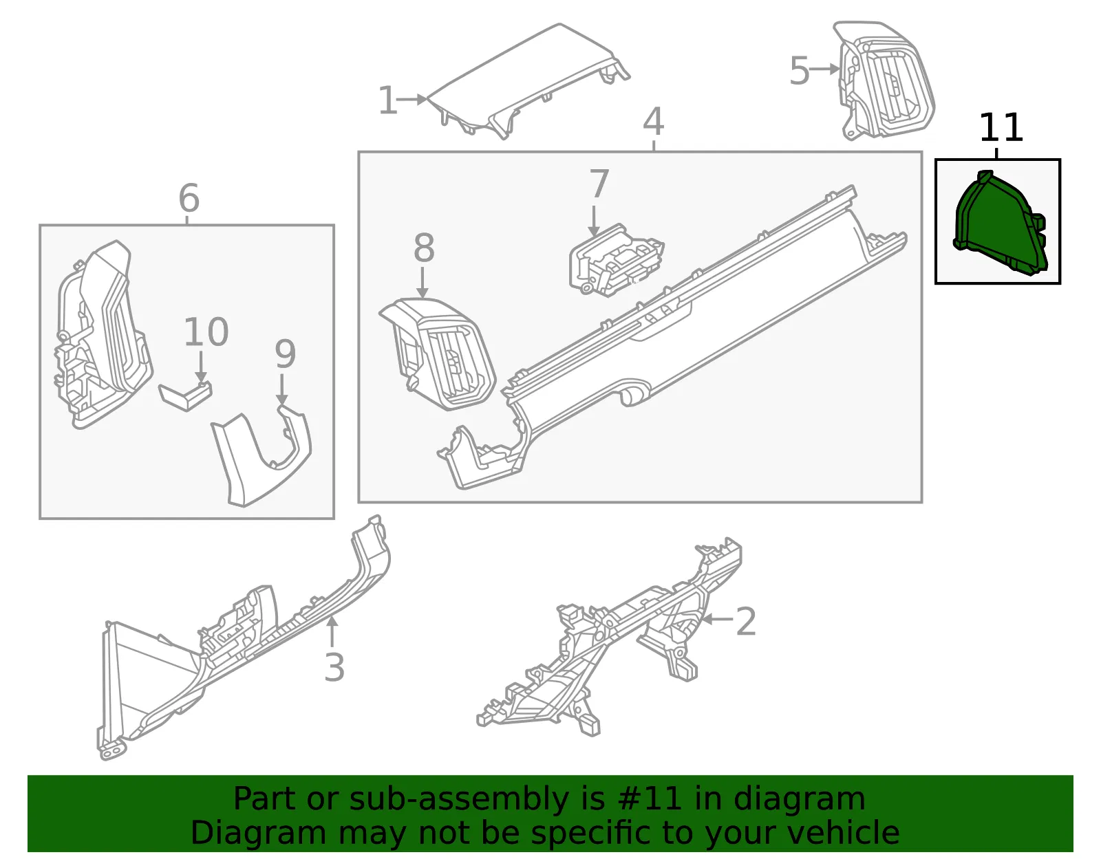 Instrument Panel Side Cover - Mazda (va406495002) - view 2