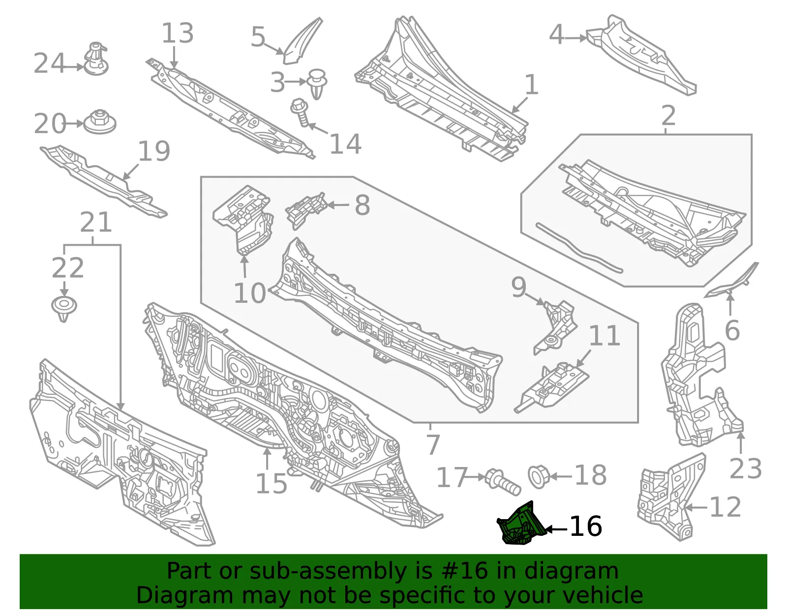 Lower Dash Panel Gusset - Mazda (va407107z) - view 2