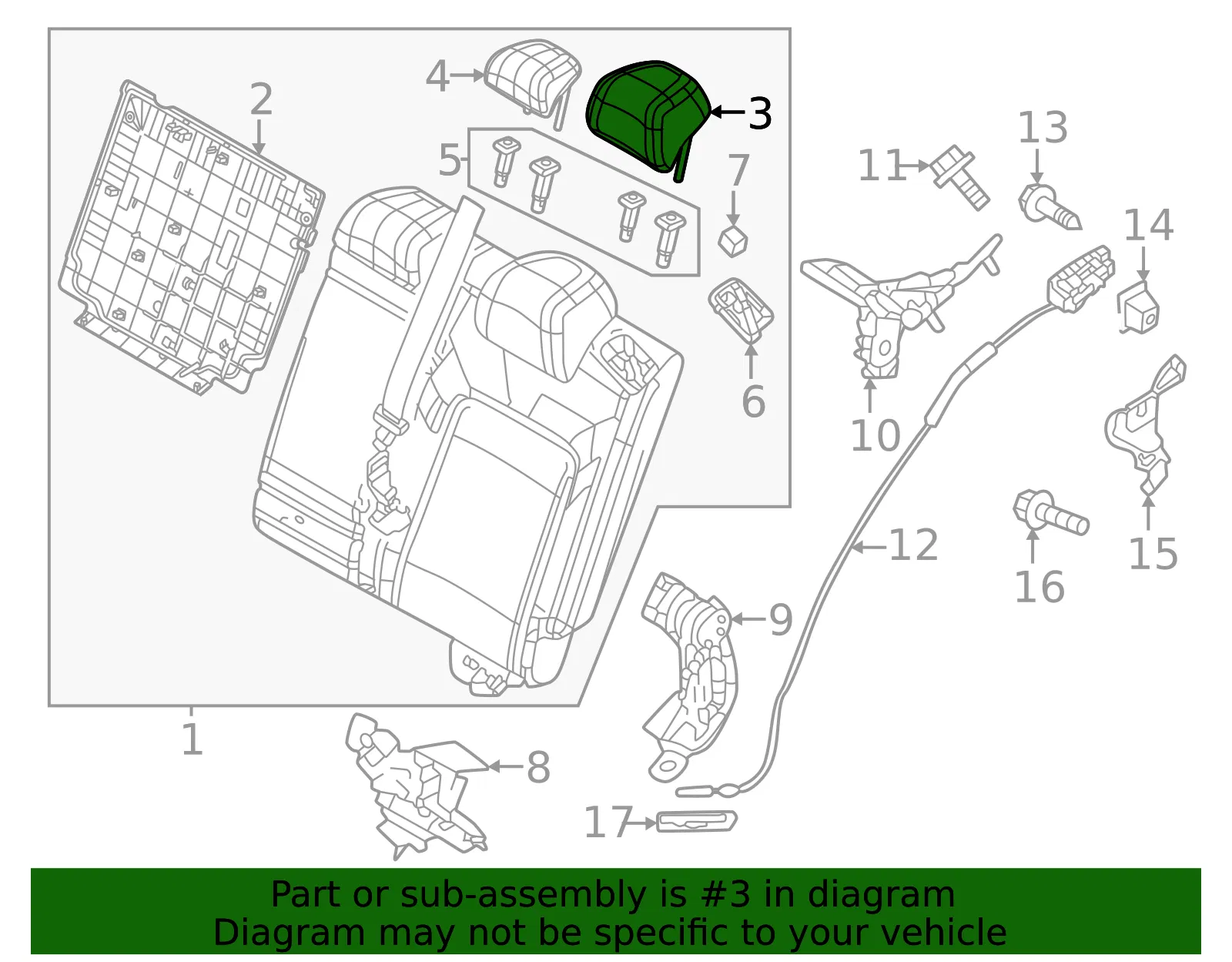 Headrest, Center - Mazda (va408834002) - view 2
