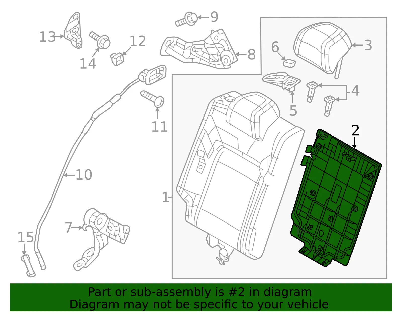 Seat Back Panel - Mazda (va40883n8) - view 2