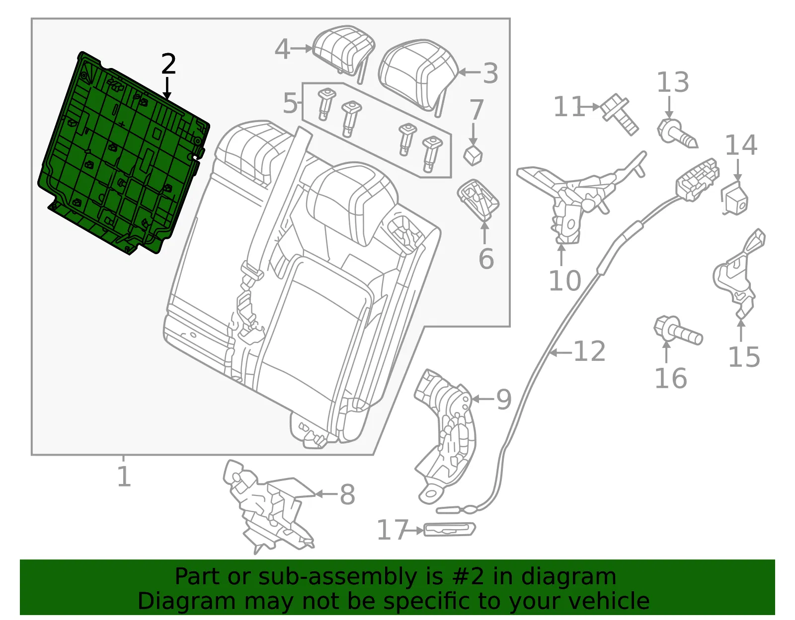 Seat Back Panel - Mazda (va40883p8) - view 2