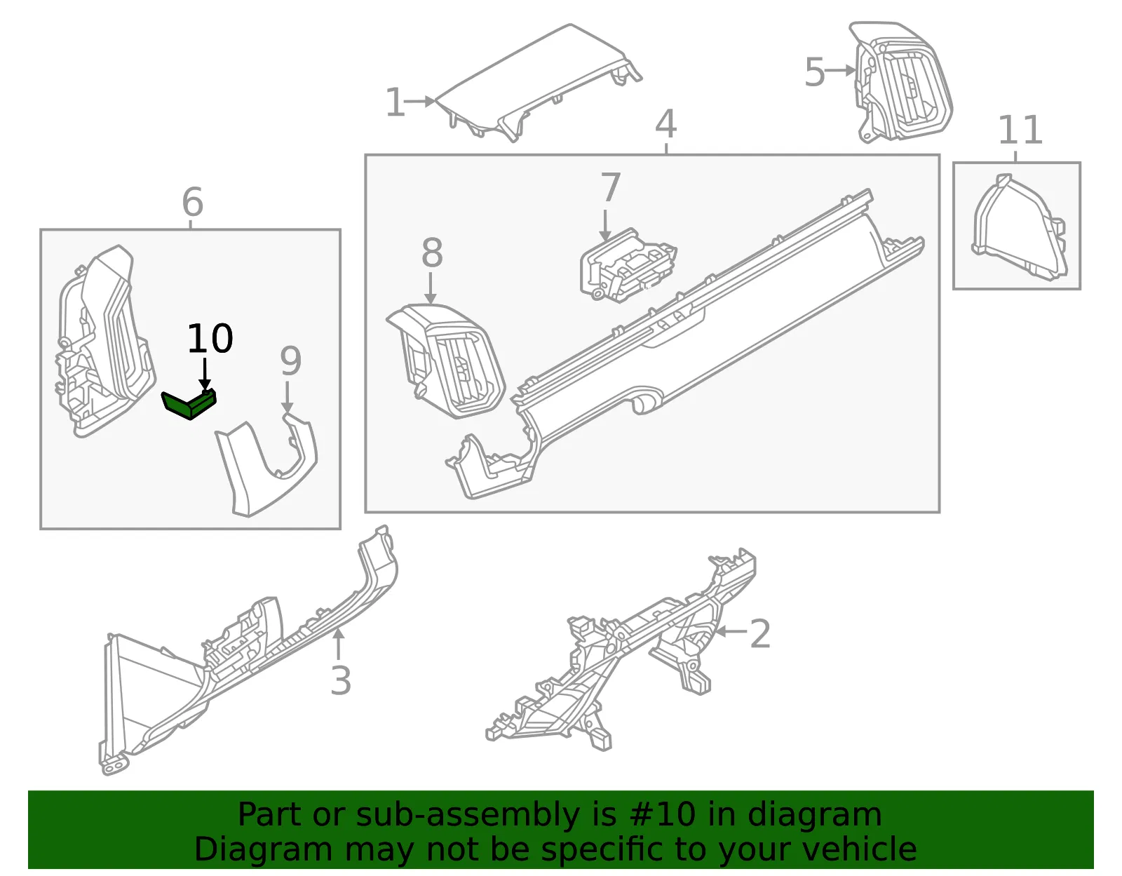 Instrument Panel Bezel - Mazda (va415541y2b) - view 2