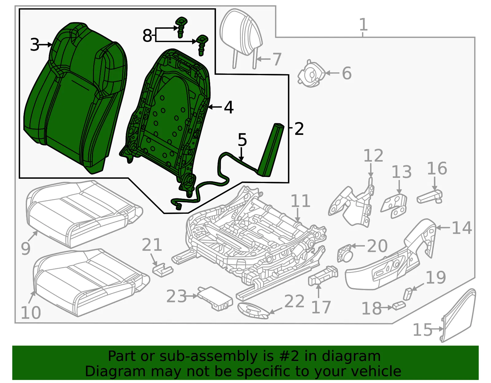 Seat Back Assembly - Mazda (va43881802b) - view 2