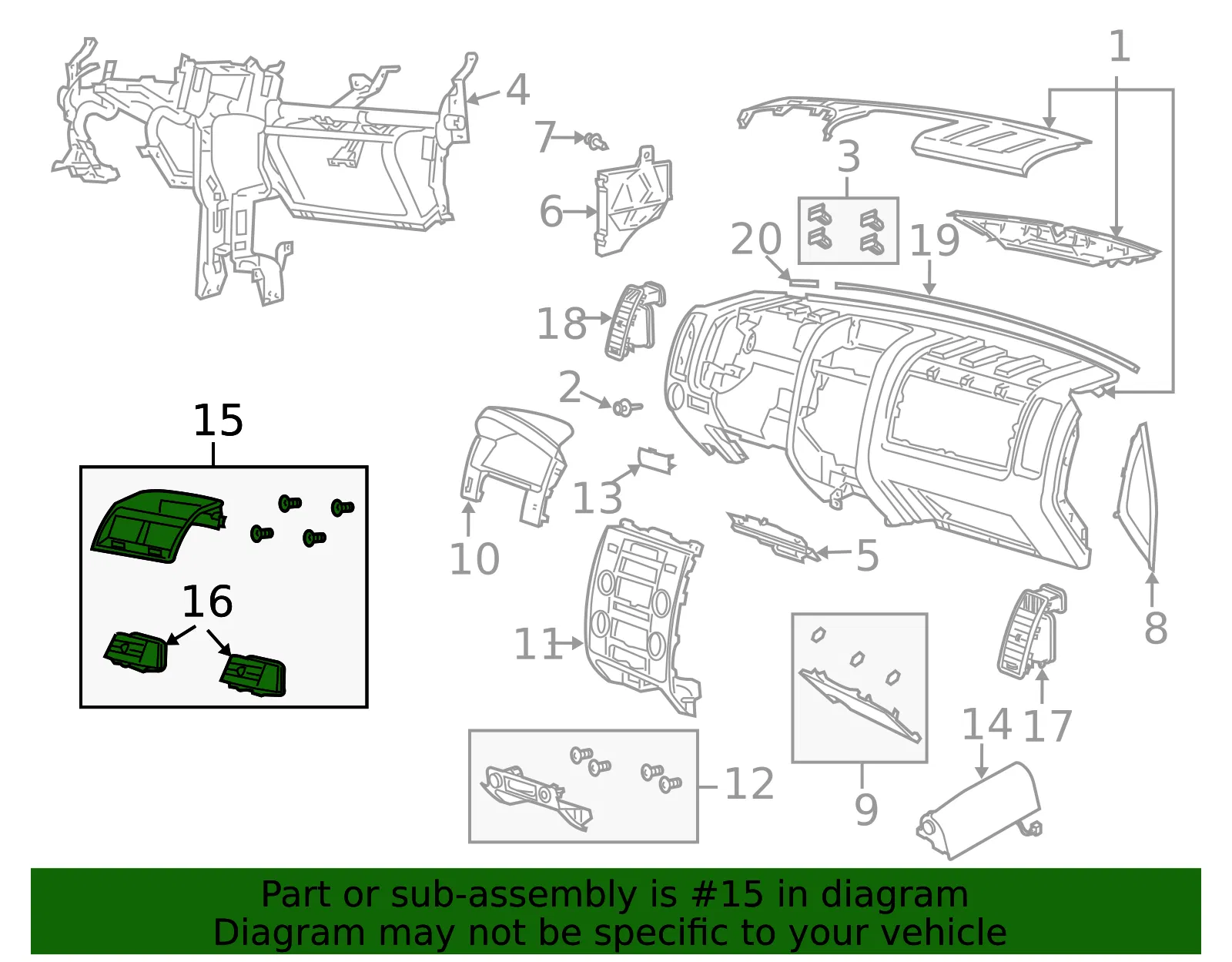 Instrument Panel Air Duct - Mazda (zz1b6493170) - view 2