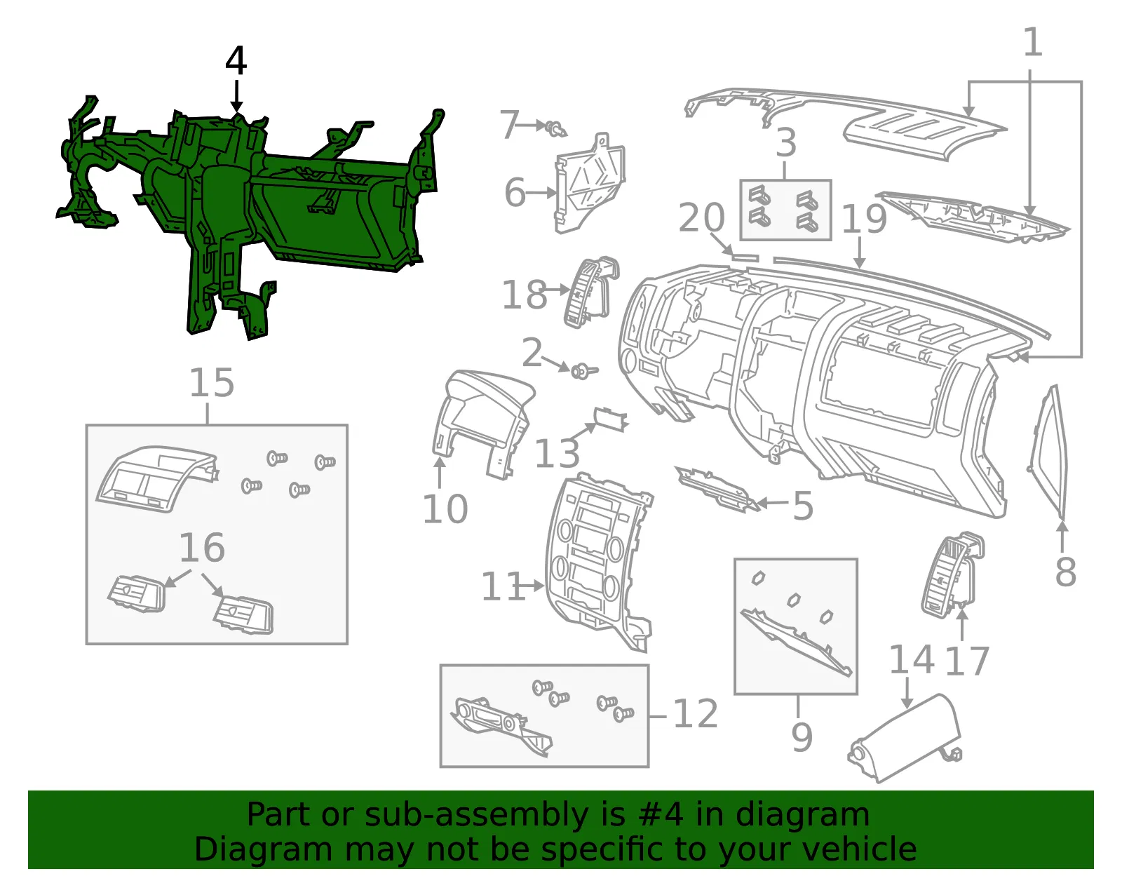 Instrument Panel Cross-Member - Mazda (zzca60420) - view 2