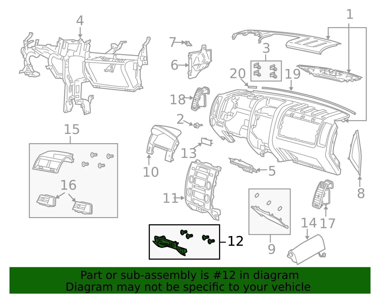 Instrument Panel Cover - Mazda (zzca6427170) - view 2
