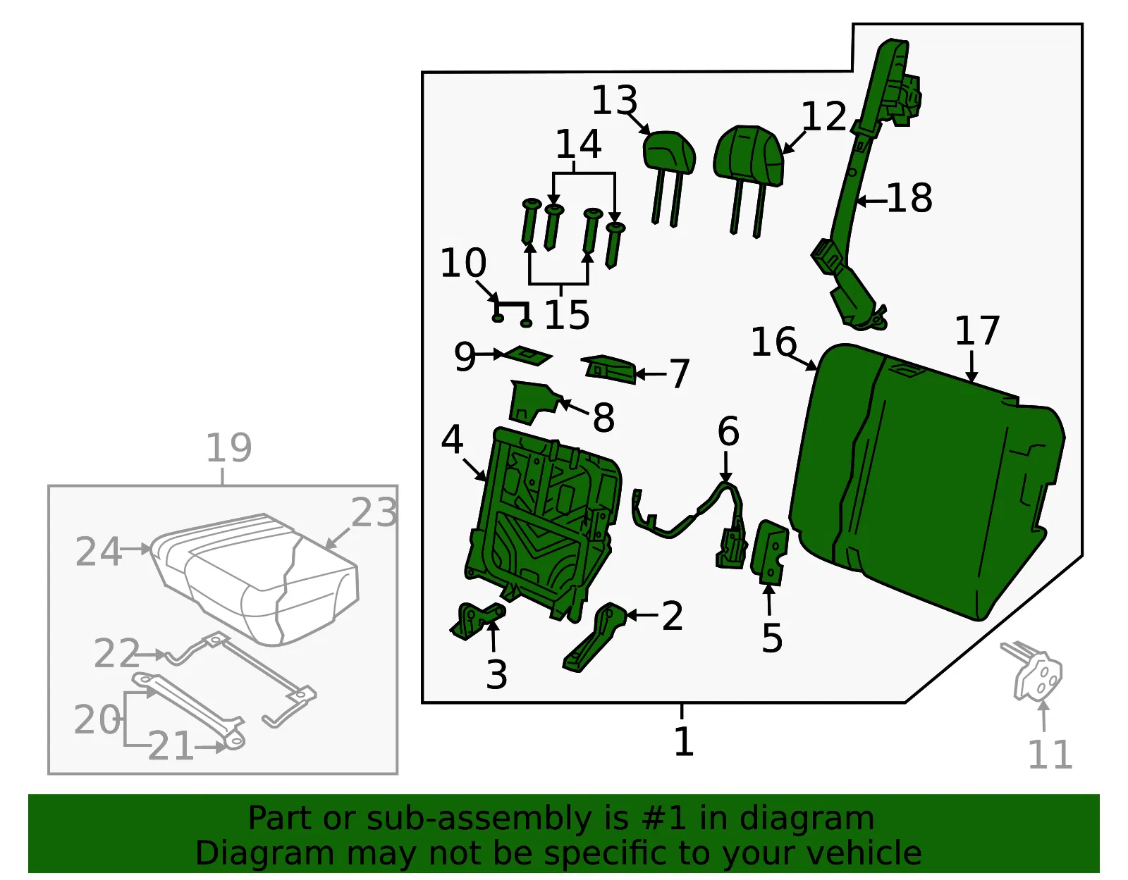 Seat Back Assembly - Mazda (zzca8827004) - view 2