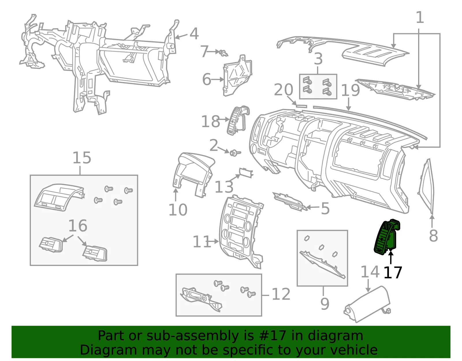 Instrument Panel Air Duct - Mazda (zzcb6471x25) - view 2