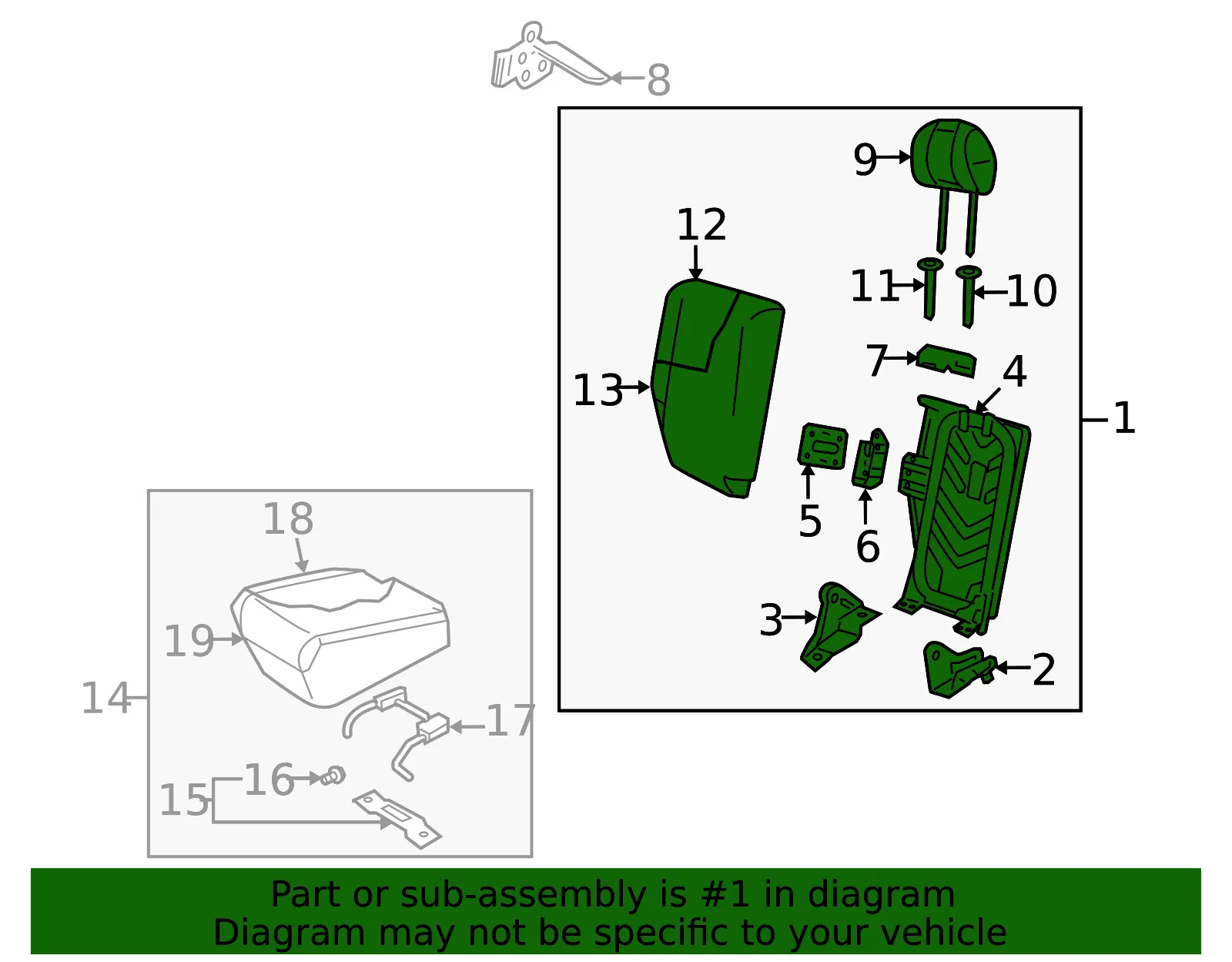 Seat Back Assembly - Mazda (zzcb8826029) - view 2
