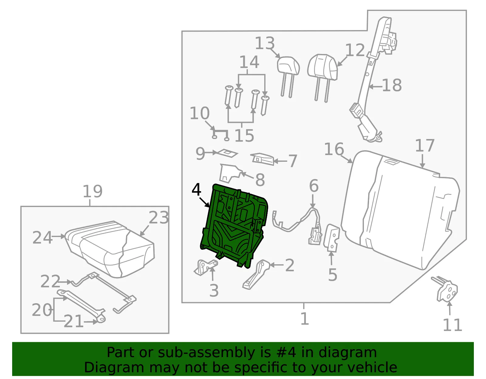 Seat Back Frame - Mazda (zzdl88780) - view 2