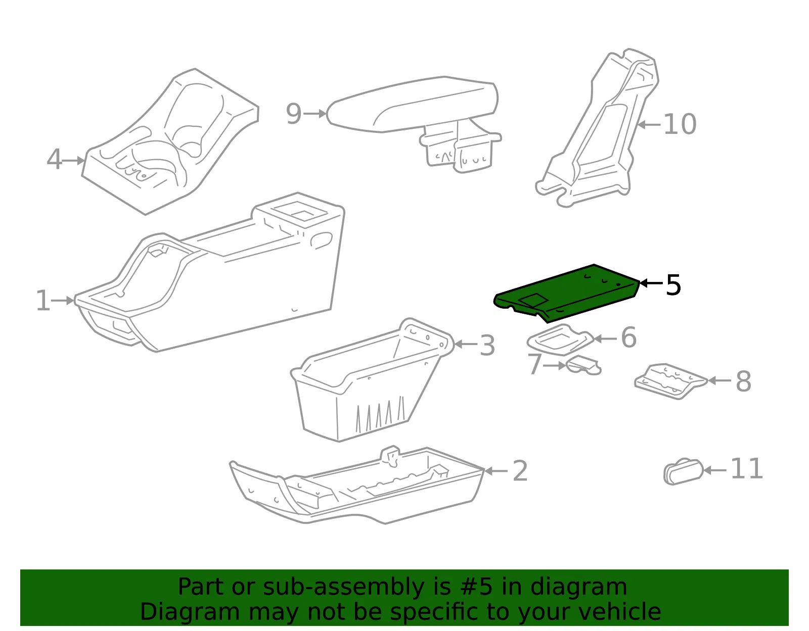 Console Lid - Mazda (zzm26446027) - view 2